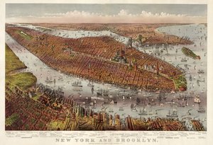 New York ja Brooklyn, pubi. 1875 (värilitografia)